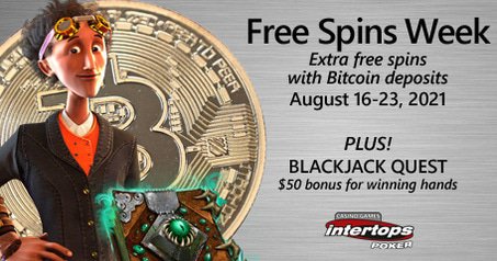 Intertops Lance la Semaine des Tours de Bonus de Poker Bitcoin et les Bonus de Quête de Blackjack